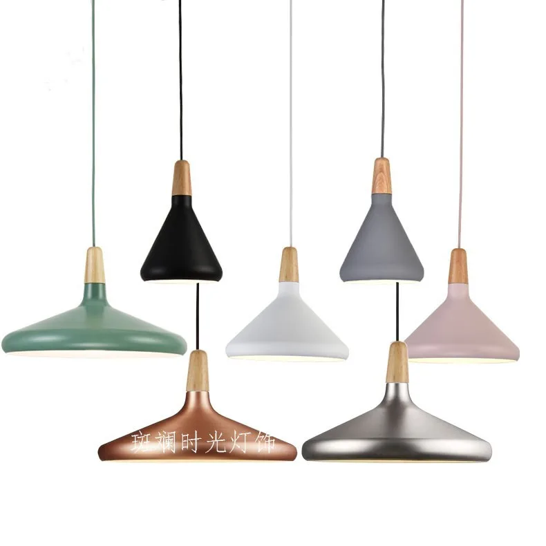 

Nordic Wood Pendant Lamp Aluminum Lampshade Modern Round Hanging Light Fixuture Suspension Lights Kitchen Dining Room Living
