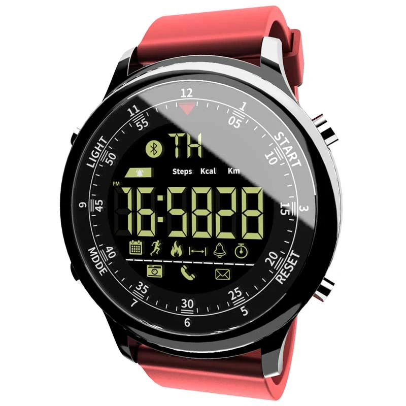 Умные часы LOKMAT с Bluetooth, водонепроницаемые, спортивные, мужские, цифровые часы, ультра-долгий режим ожидания, напоминание о звонках, умные часы для Ios и Android - Цвет: Red