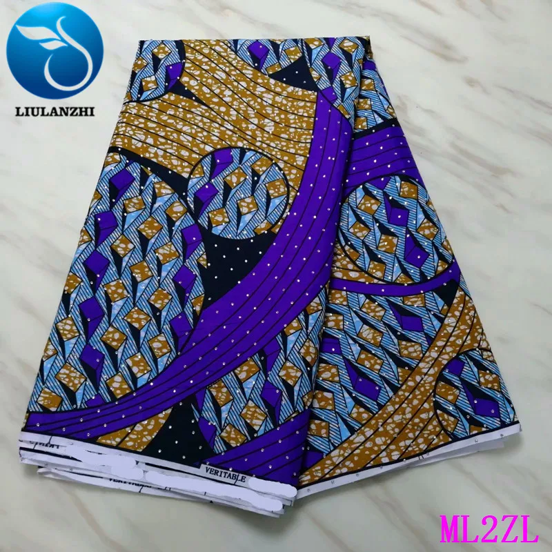 LIULANZHI Африканский воск ткани для платья цена Анкара хлопок воск с камнями 6 ярдов/партия ML2ZL34-ML2ZL64