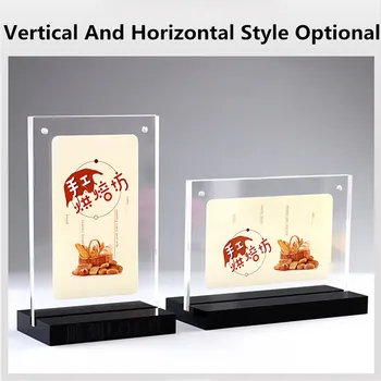 

A5 Clear Acrylic Sign Holders Paper Photo Frame Sign Board Holder Advertising Board Display Stand