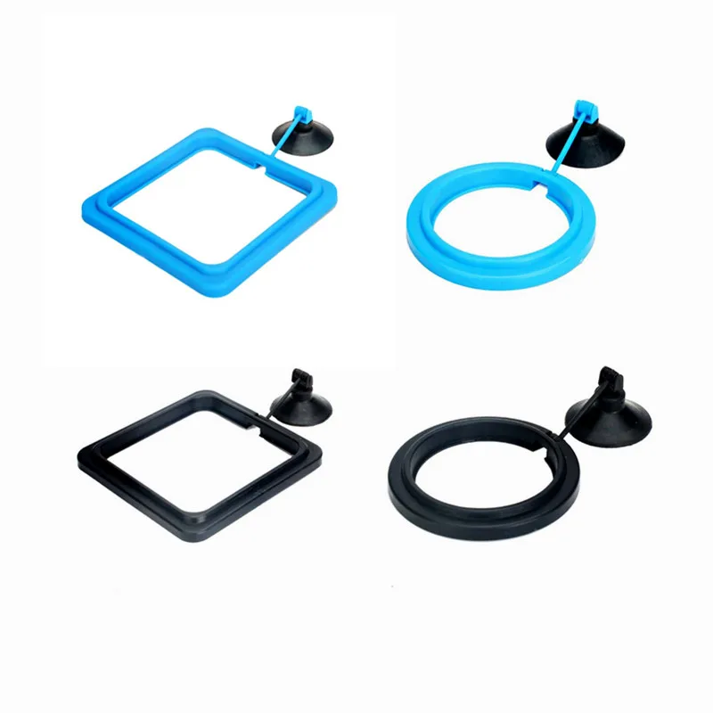 

1PCS New Fish Tank Feeding Ring Circle Square Floating Fish Feeders Buoyancy Suction Cup Hurl Foods Tray Aquariums Accessories