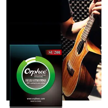 

New Arrival Orphee Professional SU200 Full Set Clear 100% Pure Carbon Ukulele Strings for Soprano Concert Tenor
