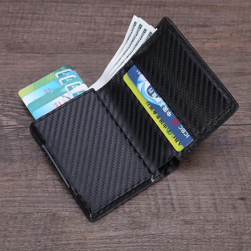 Кошелек мужской из углеродного волокна с Rfid защитой|Держатели для карт и