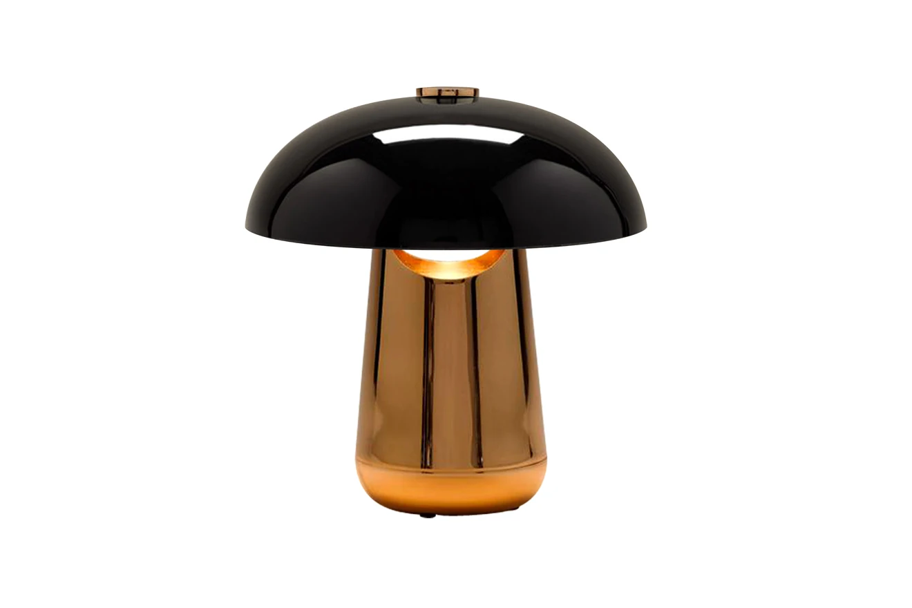 Black and rose Скандинавская креативная Грибная настольная лампа, роскошная железная настольная лампа, домашний деко, Настольный светильник для спальни, кабинета, чтения, рядом с лампой, светильник - Цвет абажура: Black and rose