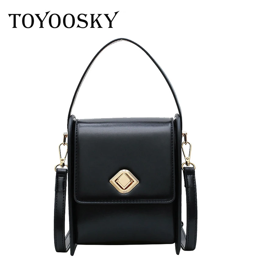 

TOYOOSKY Retro Female Square Bag New High Quality PU Leather Women's Designer Handbag Solid Shoulder Messenger Bags