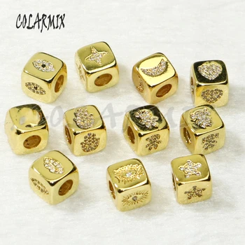 

10 pieces cubic pendants cubic beads jewely accessories for bracelets and necklace making mix icon fashion jewelry trendy 50265