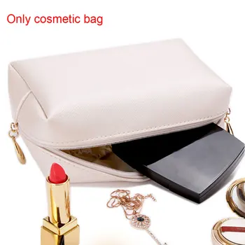 

Makeup Bag Portable PU Fashion Zipper Travel Toiletry Solid Multifunctional Cosmetic Pouch Large Capacity Waterproof Organizer