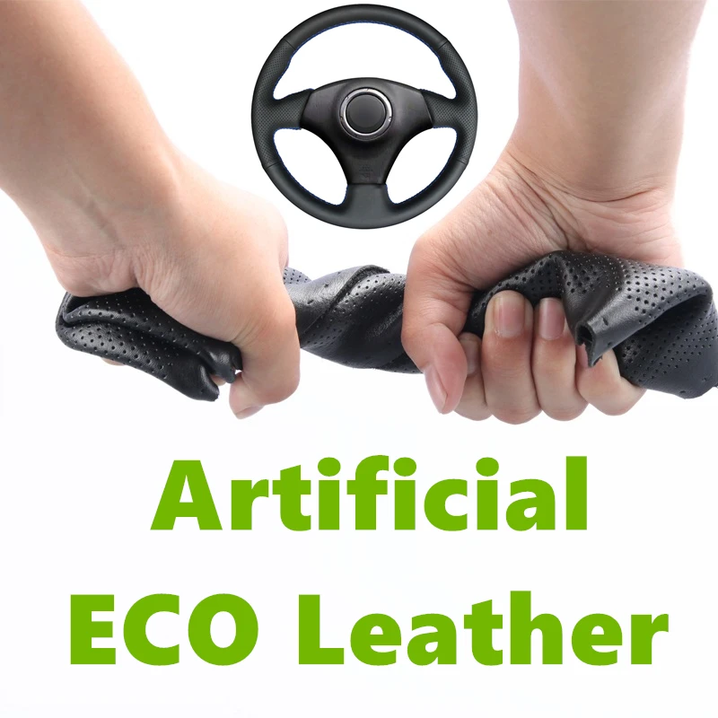 Car Steering Wheel Covers Hand stitched DIY Black Artificial Leather for Toyota RAV4 1998-2003 Celica 1998-2005 Corolla US 2003 |