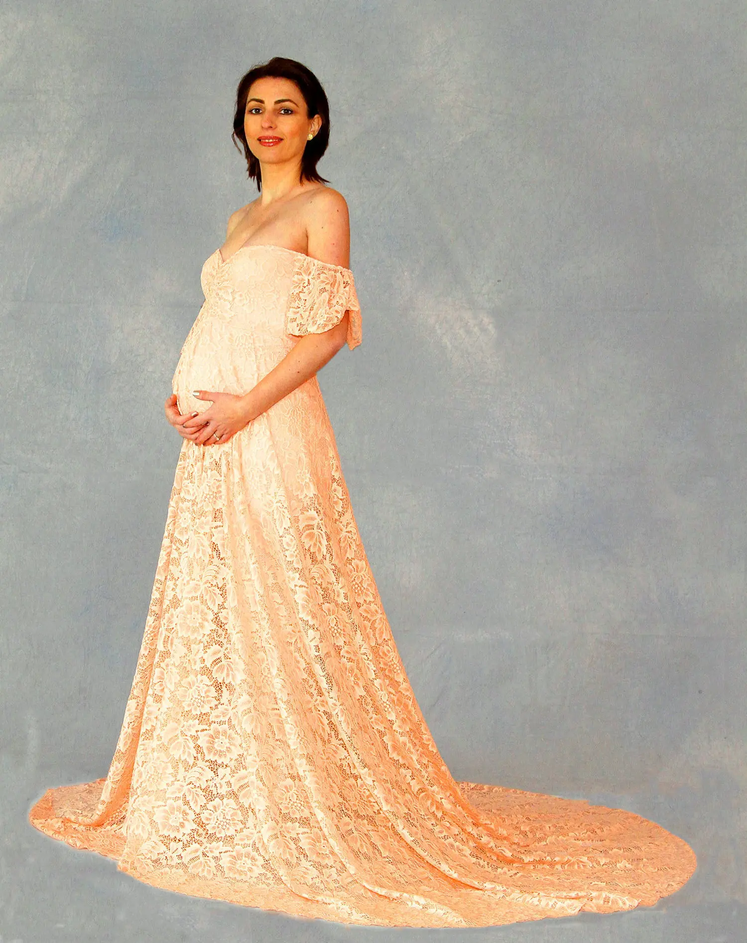 Длинное платье для беременных; реквизит для фотосессии; платье для беременных; платья для фотосессии; платье для беременных; Кружевное платье макси - Цвет: 11
