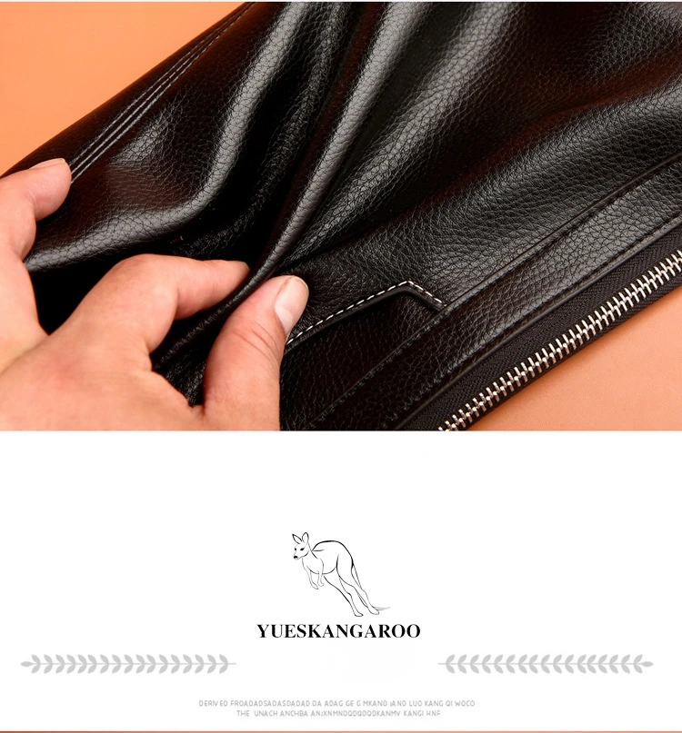 YUESKANGAROO, кожаный конверт, мужской клатч, сумка для телефона, вместительный кошелек, мужской клатч, браслеты на молнии, Мужской Длинный кошелек
