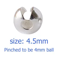solid 925 sterling silver crimp cover beads, Round Covers Crimp End Beads Stopper Spacer Beads For Diy Jewelry Making Findings - Image 4