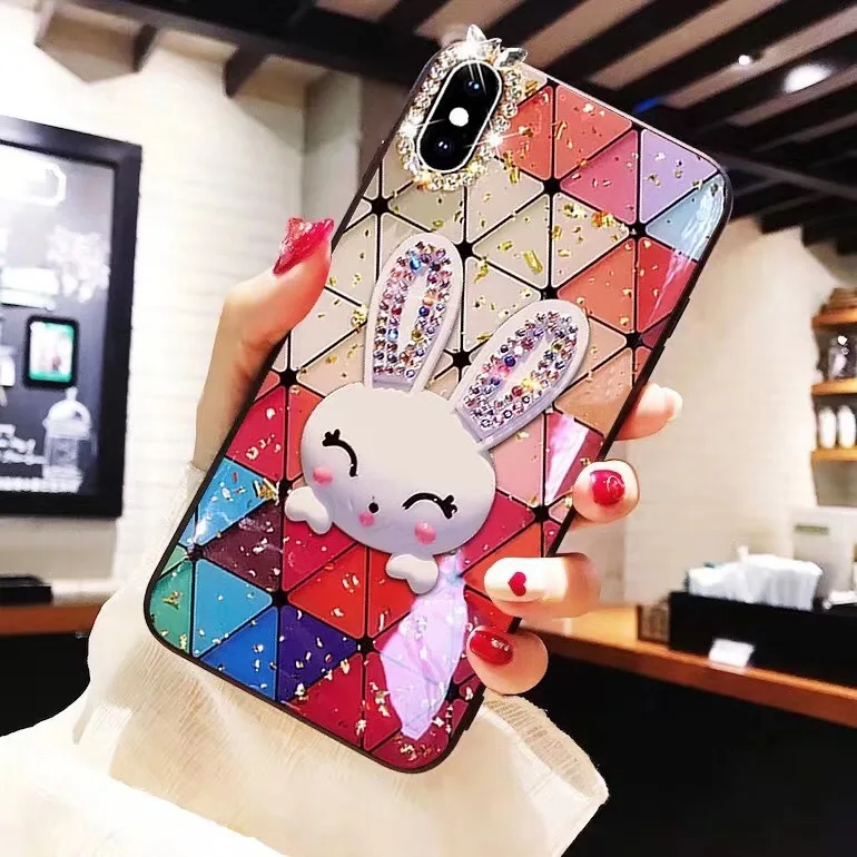 

case for iPhone 11 XR 7 8 11 Pro Max X XS Max Plus 6 6s cute white rabiit soft cover(not include long rope)
