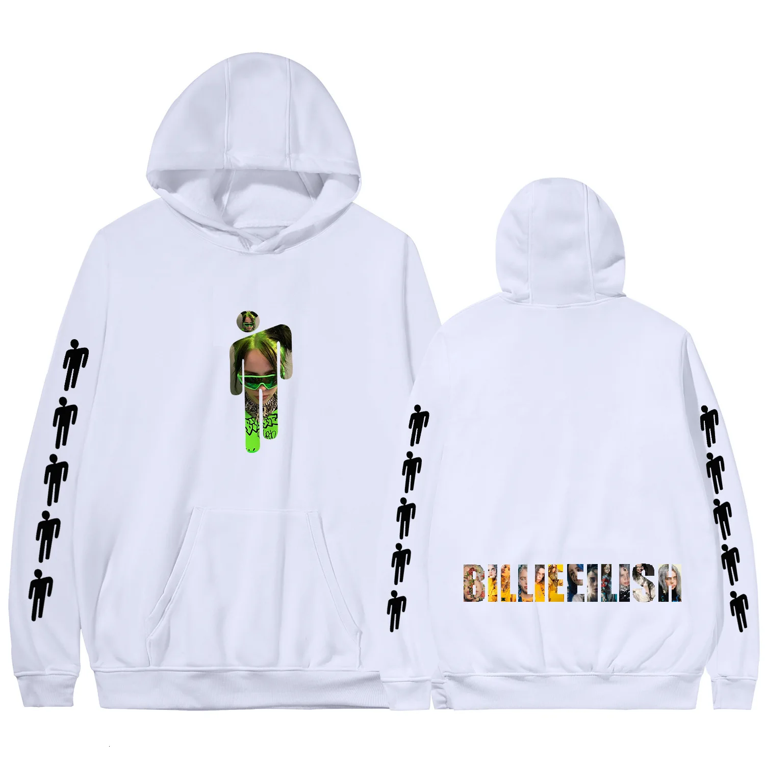  Billie Eilish Hoodies Sweatshirt Jacket Casual Oversized Hoodie Plus Size 4XL Merchandise Casual Tr