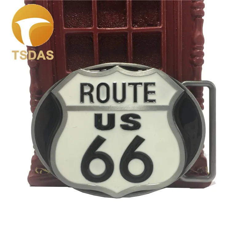 Route 66 металлическая пряжка для ремня с оловянной отделкой, новая модная серебряная пряжка для ремня с непрерывным запасом
