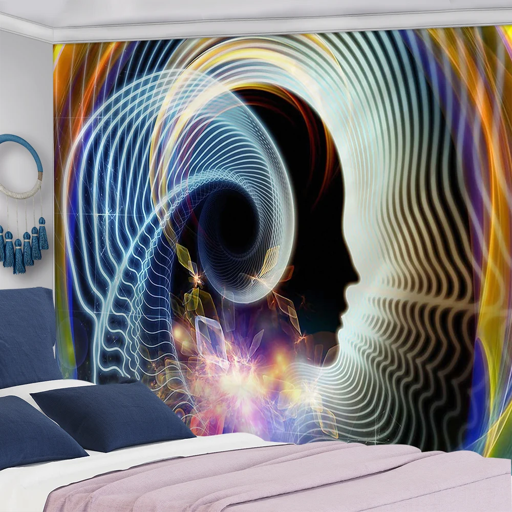 Psychedelic AI гобелен серия украшение для спальни Хиппи Мандала семья гостиная