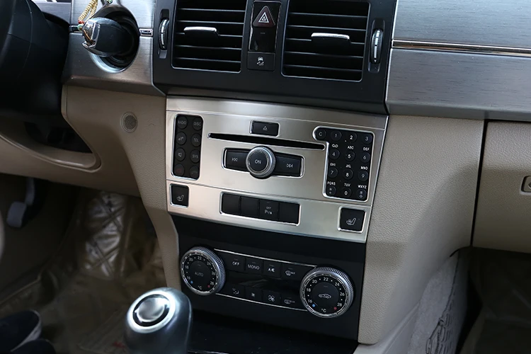 Для Mercedes benz GLK Class X204 2010-2012 ABS Хромированная центральная консоль CD декоративная рамка отделка автомобильные аксессуары