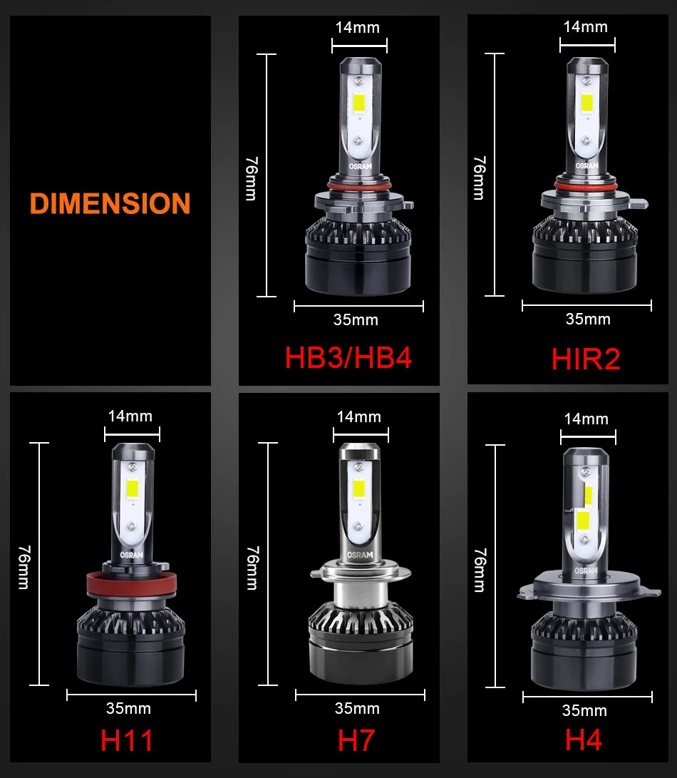 Лампа Ксеноновая OSRAM СВЕТОДИОДНЫЙ Кольцо H7 9005 H11 светодиодный автомобиль H4 Hi/короче спереди и длиннее сзади) луч светильник H8 H16 светодиодный головной светильник 9006 HB3 HB4 HIR2 9012 6000K Автомобильная сирена, легкая в установке, 12В 25 Вт турбо светодиодный 1 пара