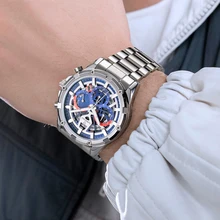 Mark Fairwhale Reloj de pulsera multifuncional para hombre, accesorio de pulsera resistente al agua con espejo de cristal revestido de cuarzo, complemento masculino de negocios de alta calidad