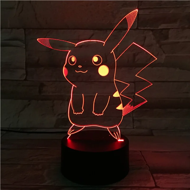 Takara Tomy с изображением покемона Пикачу 7 видов цветов Pokemon игрушки 3D светодиодный