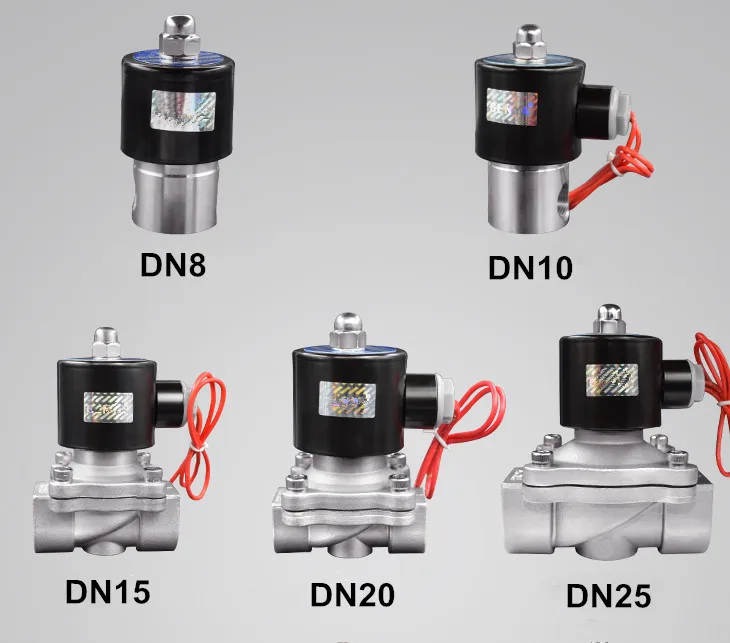 Нержавеющая сталь 304 электромагнитный клапан DN8 DN10 DN15 DN20 DN252 дорожный пневматический нормально открытый электромагнитный клапан для масла воды