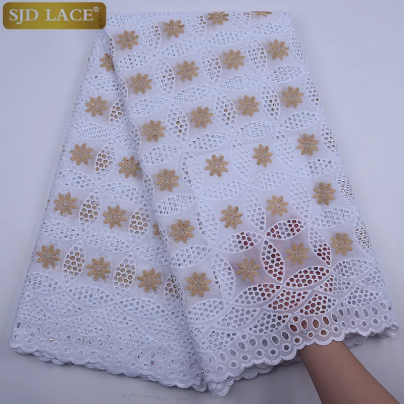 Top Sale Swiss Cotton Lace In Switzerland High Quality Nigerian African Cotton Lace Fabric Punch Cotton Lace For Lady DressA1775