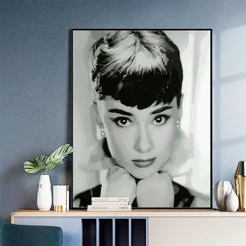 

DIY digital oil painting by Audrey Hepburn on canvas art painting works home decoration 40 x 50cm