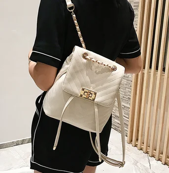 

Women's 2020 Korean-style Fashion Pu Chain Backpack Backpack LADY'S Bags small backpack