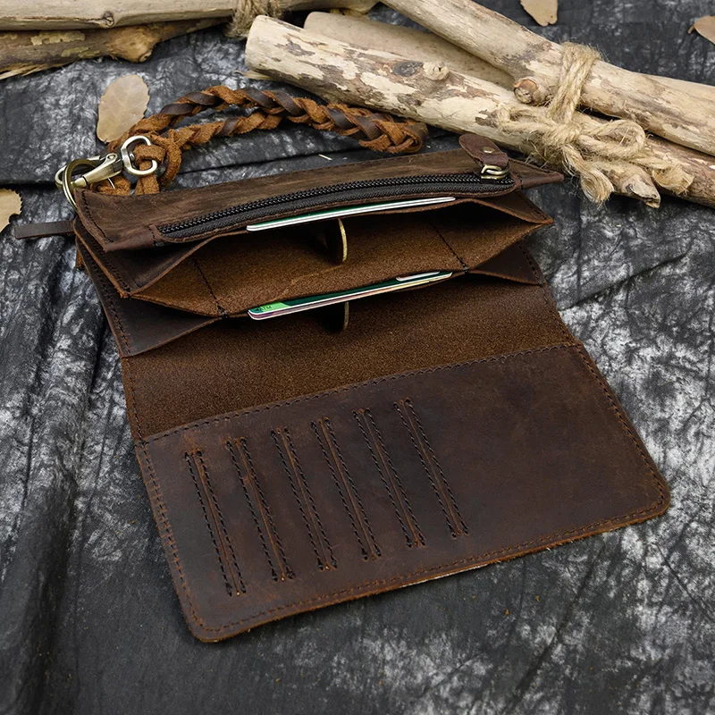 MAHEU модный длинный кошелек из тисненой кожи с плетеным ремешком из натуральной кожи, 2 складки, кошелек для сотового телефона, монета, внутренний клатч на молнии