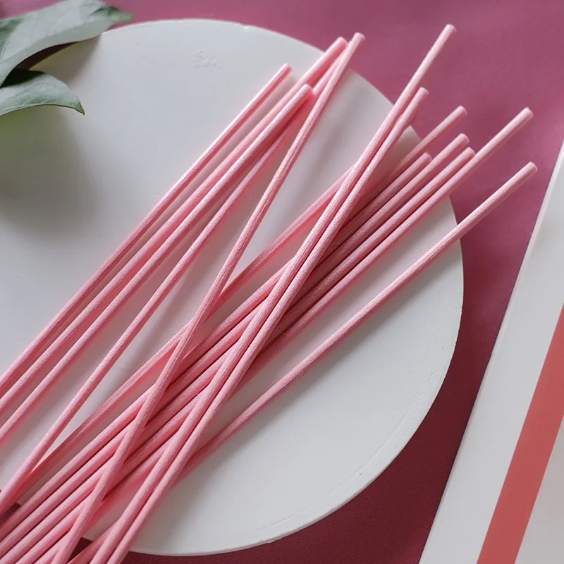 3mm/4mm 22cm Pink Fiber Rattan Sticks Essential oil Reed Diffuser Sticks for Air Freshener Home Fragrance Refill
