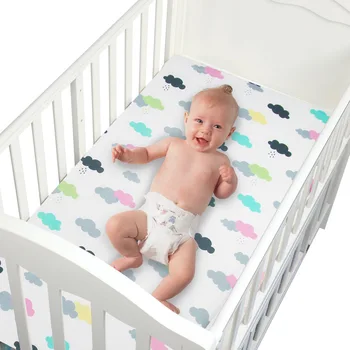 

130*70cm Pure Cotton Babies Fitted Sheet Newborn Cartoon Baby Nursery Sheet Cross Border Baby Bed Bedding Bed Bumper
