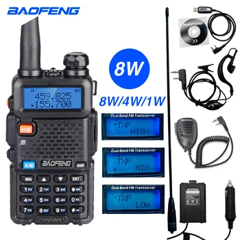 

High Power 8W Baofeng UV 5R Walkie Talkie 10KM Portable CB ham Radio Station VHF UHF HF Transceiver Hunting UV5R Two Way Radio