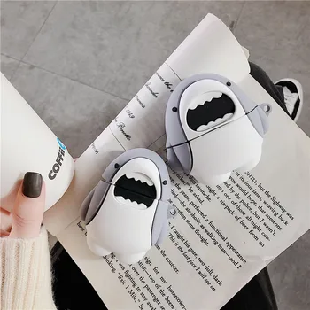 

3D Cute Cartoon shark Shockproof Headphone Cases For Airpods pro 1/2/3 Silicone Protection Earphone Cover Cases Accessories
