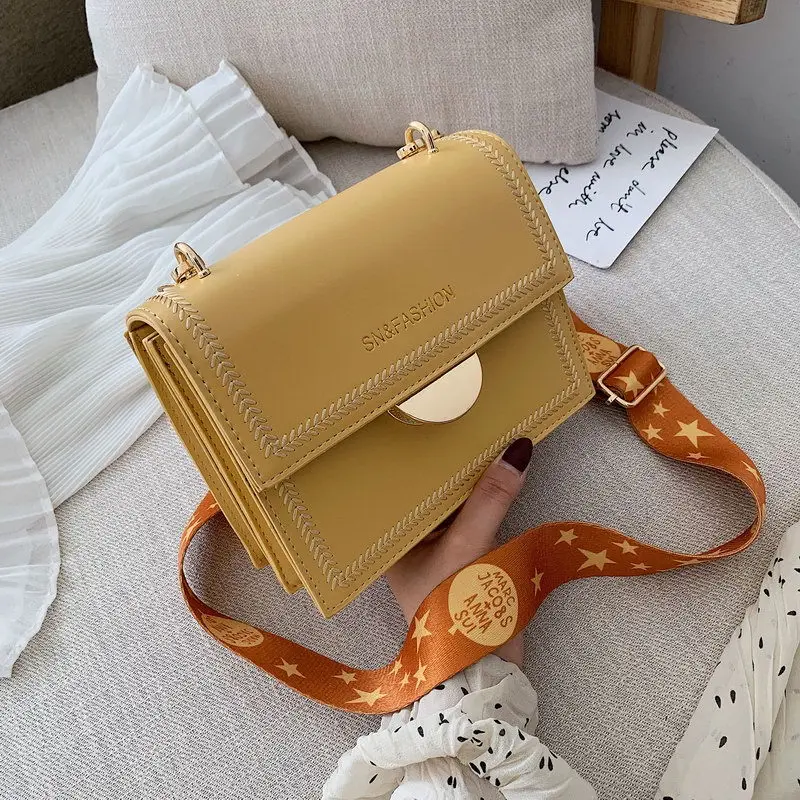 

Summer New Arrival Bag Women's 2020 New Style INS Online Celebrity Versatile Wide-Strap Square Sling Bag Fashion Shoulder Bag Fa