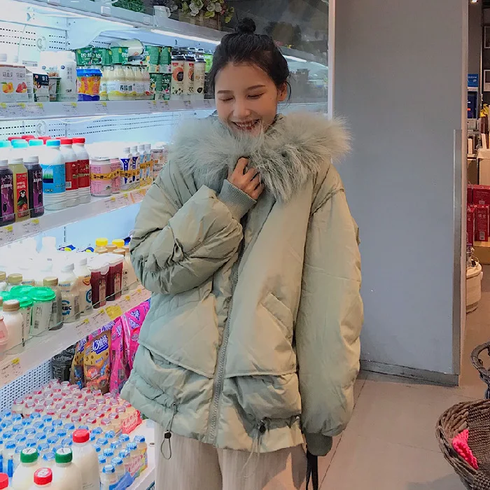 

2019 Autumn & Winter Down Jacket Women's Loose-Fit-Style Super Fire INS down Coat Fat Mm Coat Online Celebrity Douyin
