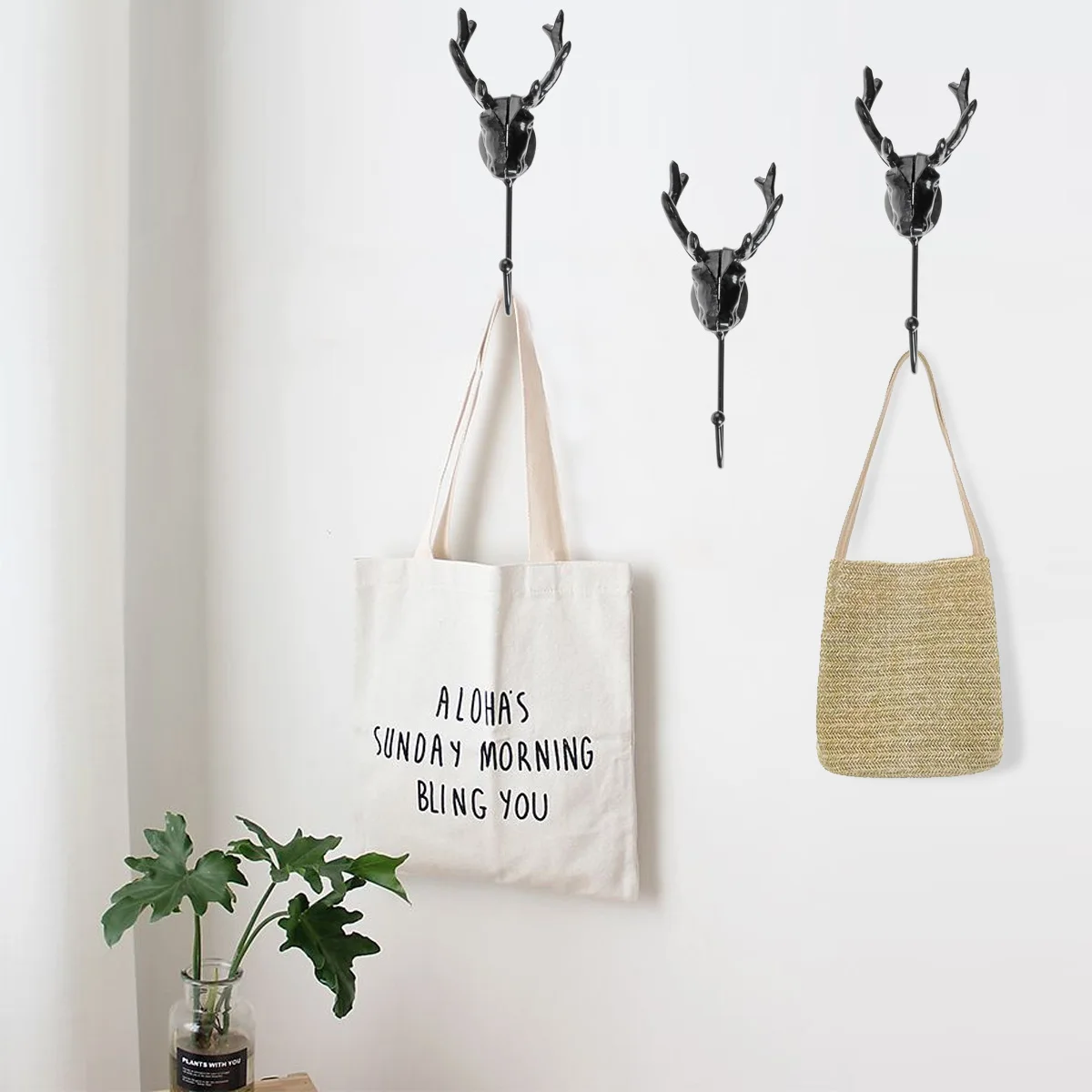 Saim Key Holder настенная вешалка винтажные оленьи рога для держателя настенный держатель ключа декоративный крючок самоклеящийся настенный подвесной крючок