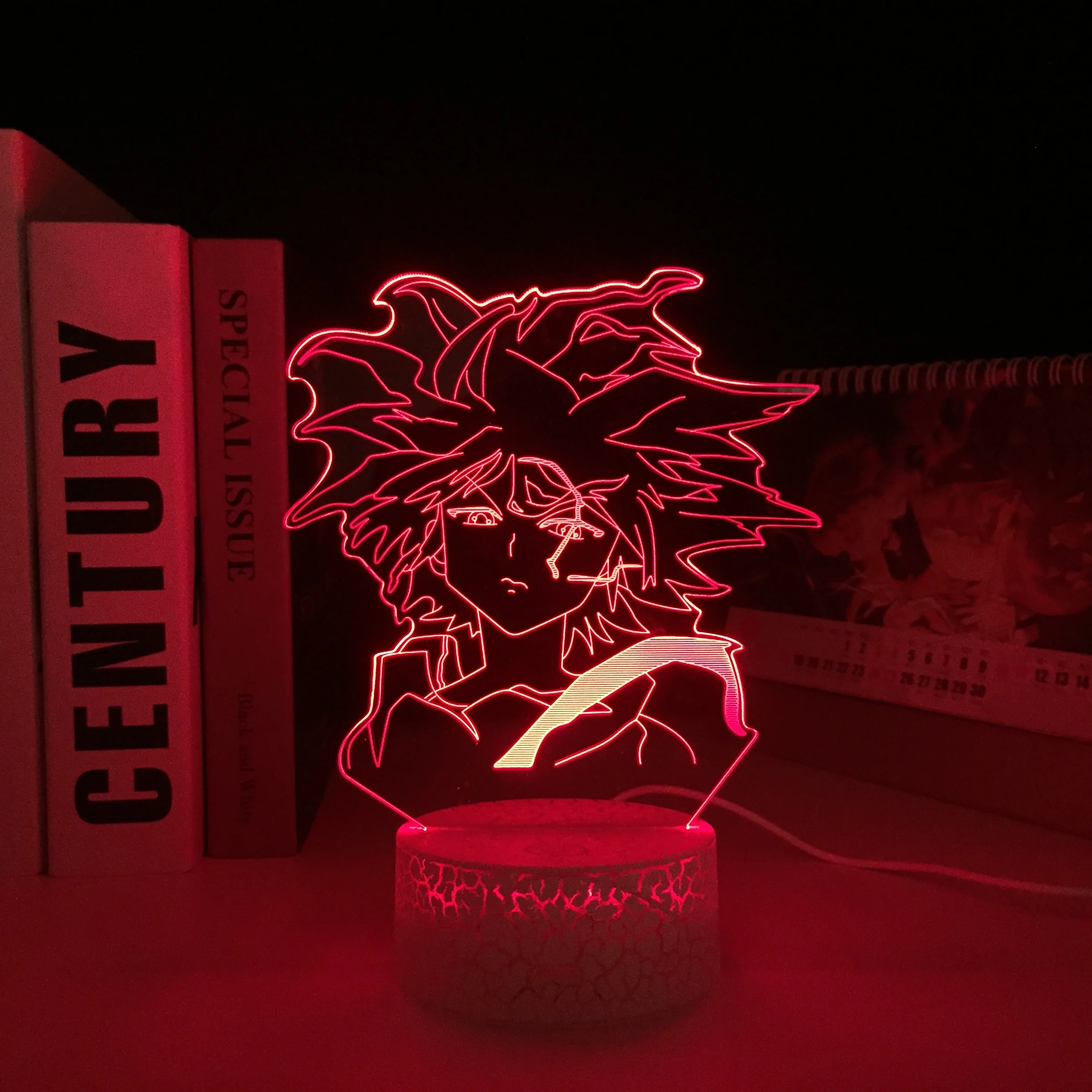 

Hunter X Hunter Аниме Фигурка Killua акриловая белая основа 3D лампа для детской спальни Декор ночсветильник подарок на день рождения светодиодный светильник