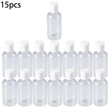 

15Pcs 75ml Clear Plastic Empty Squeeze Bottles with Flip Cap Reusable Container Make Up Lotion Storage Bottles Supplies