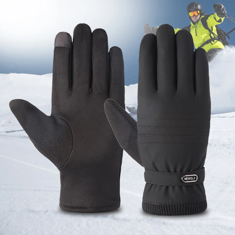 1 пара мужские утолщенные взрослые перчатки для велоспорта сохраняет тепло ветрозащитные Модные Портативные прочные зимние Нескользящие