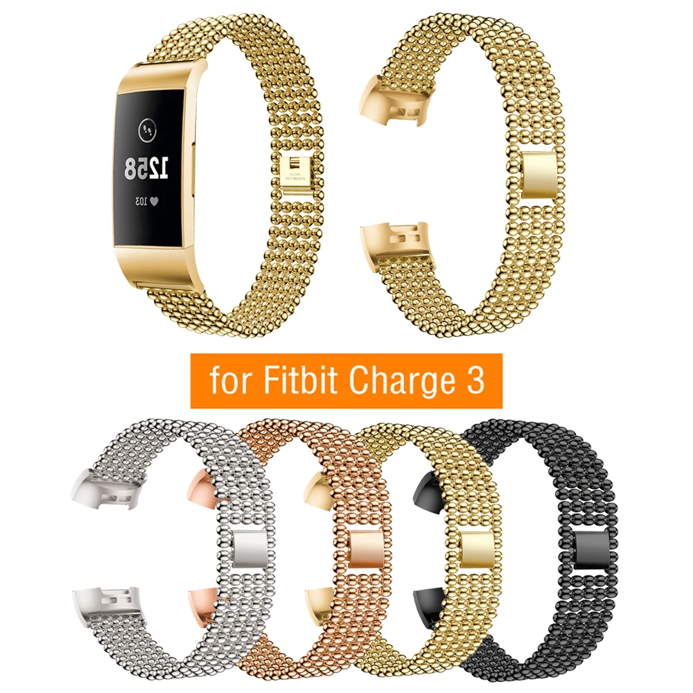 

2020 Metal Straps For Fitbit Charge 3 Stainless Steel Straps Smart Watch Bracelet For Fitbit Charge 3 Band Wristband Accessories