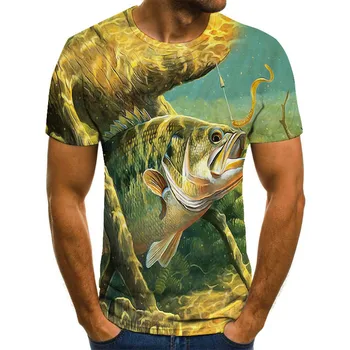

Funny Birthday Gifts Present Dad Him Father Fishinger T-Shirt 3D SEA Tuna Fish Printed T Shirt Men Fisherman Tshirt Streetwear