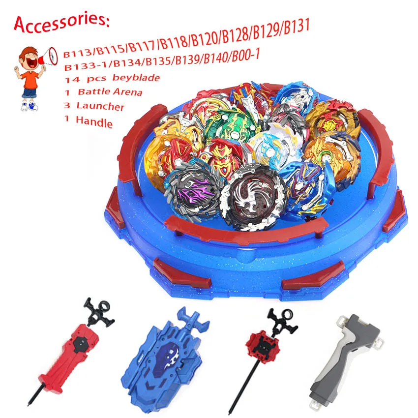 14 psc -4 beyblades Burst Launcher гироскоп Арена диск захватывающий Дуэль спиннинг Топ Launcher beyblades Арена стадион подарок для детей - Цвет: 14 psc -4