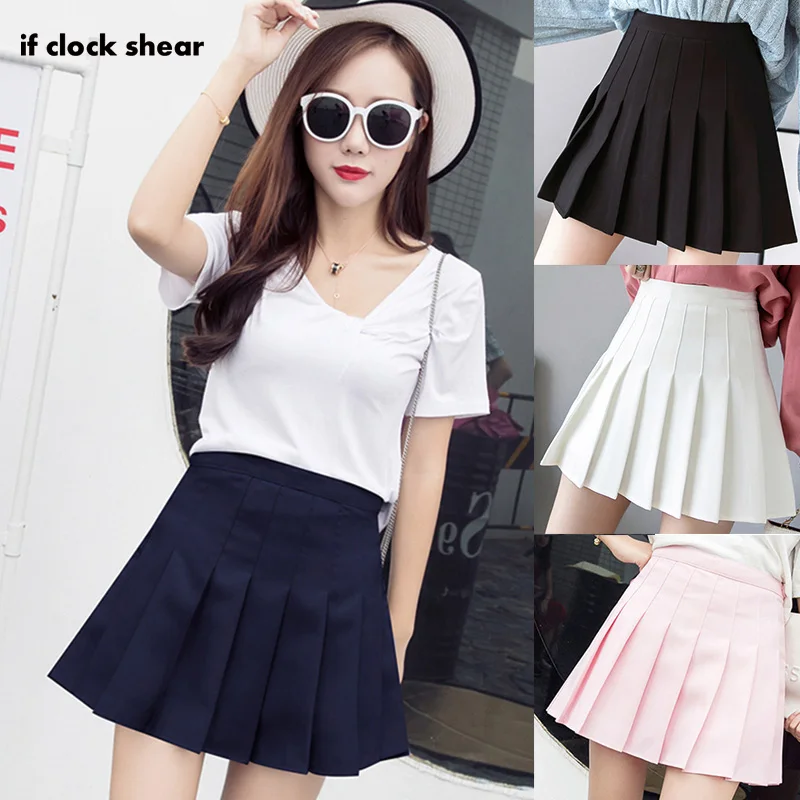 Летняя женская мини плиссированная юбка Harajuku Милая японская школьная форма Высокая талия плиссированная юбка колледж Ветер Косплей короткая юбка