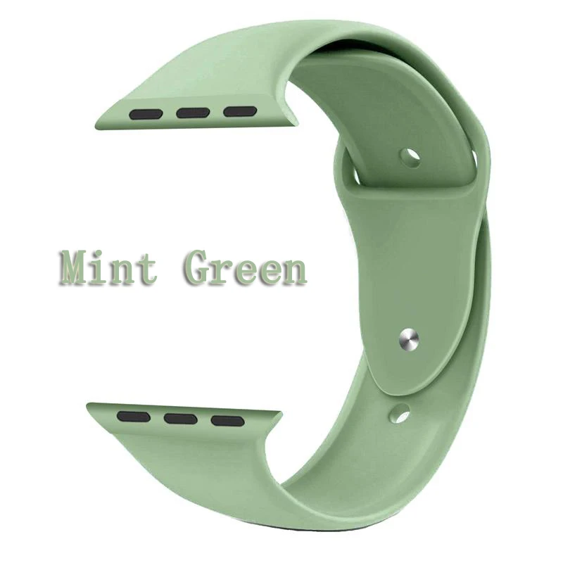 Mint Joyozy Sports soft silicone interchangeable apple watch band 42mm 38mm 40mm 44mm for iWatch series 5/4/3/2/1 apple watch band - Цвет ремешка: Mint