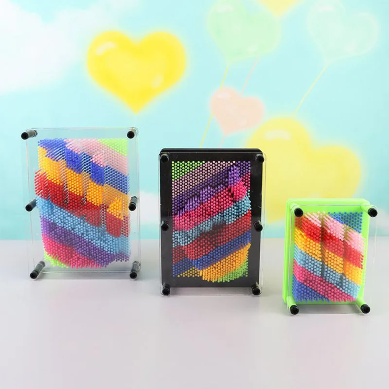 Strongwell Colorful Varied Pin Art 3D Sculpture DIY Needle Carving Mold Desk Toy Decoration Decorat