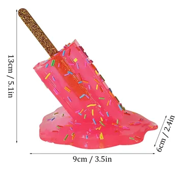 Lollipop Melting Resin Ornaments Crafts Popsicle Sculptures Summer Cool Lollipop Figurines Miniature Table Home Decoration 3