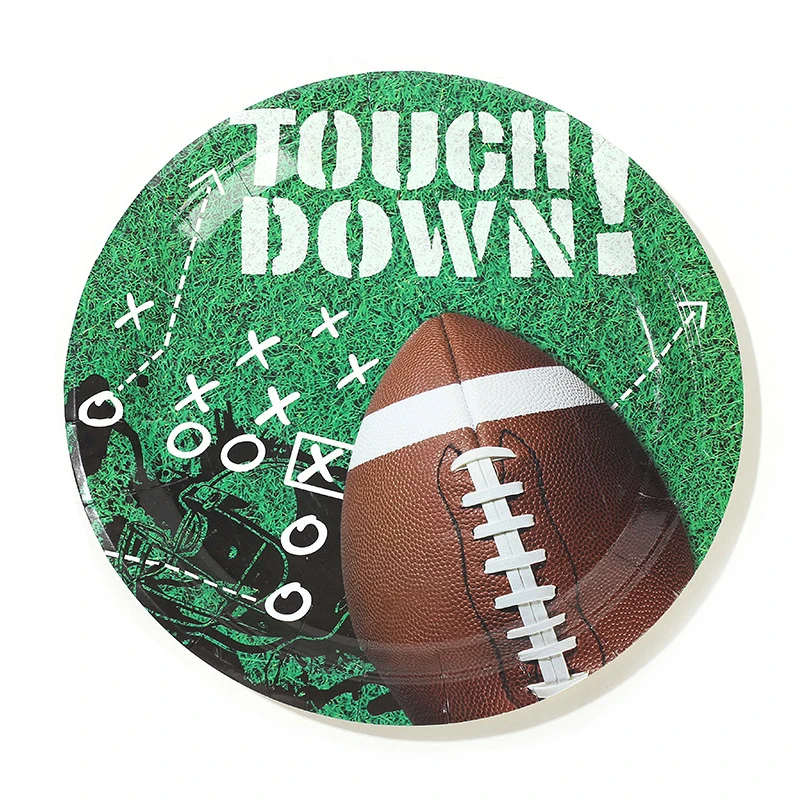 American Football Rugby Theme Party Decoration Tableware Paper Cup Plate Napkins Banner Baby Shower Kids Birthday Party Supplies & Holiday Diy Decorations -