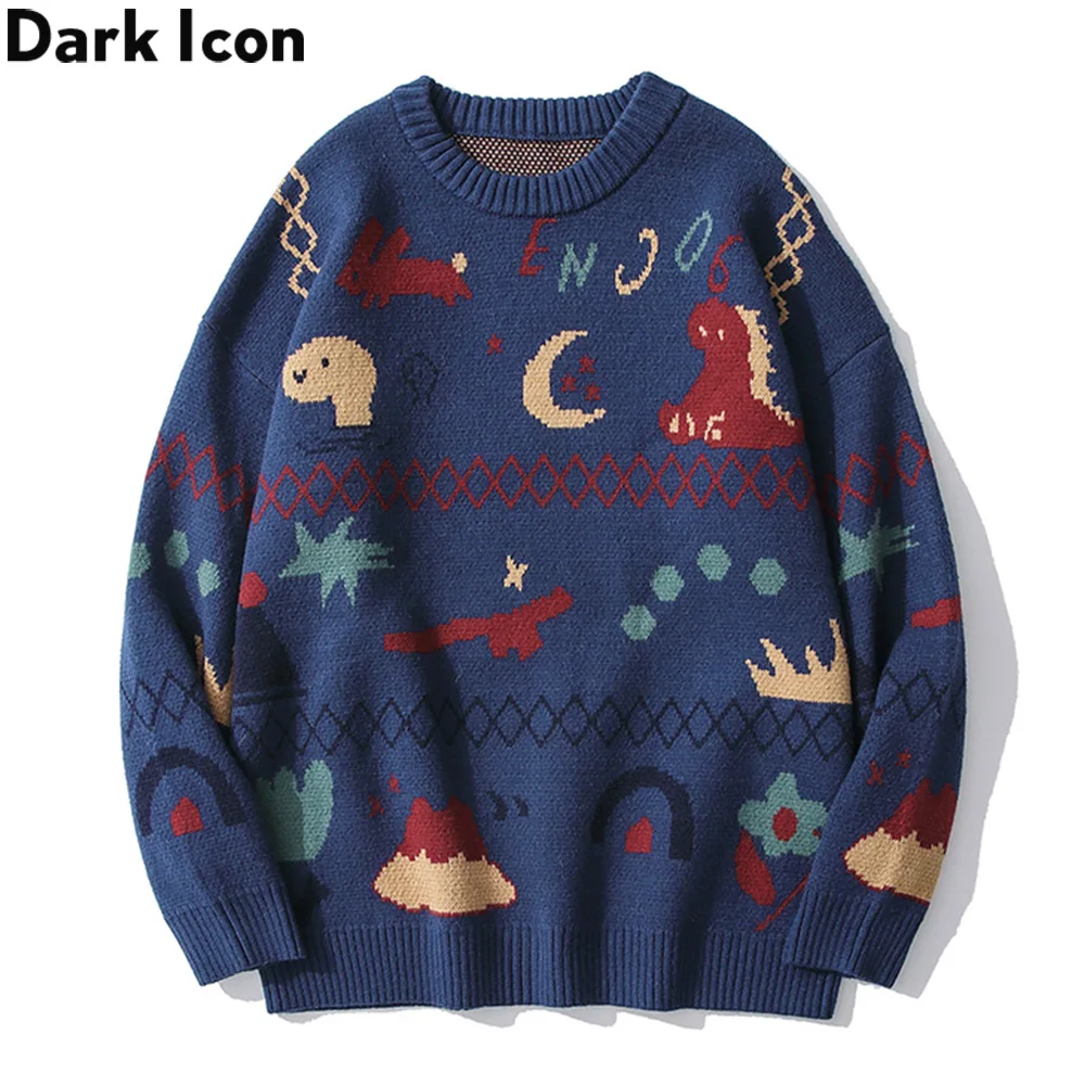 Dark Icon suéter de Navidad para hombres mujeres estilo Preppy suéteres para hombres Jersey de punto de niño, estudiantes de niña