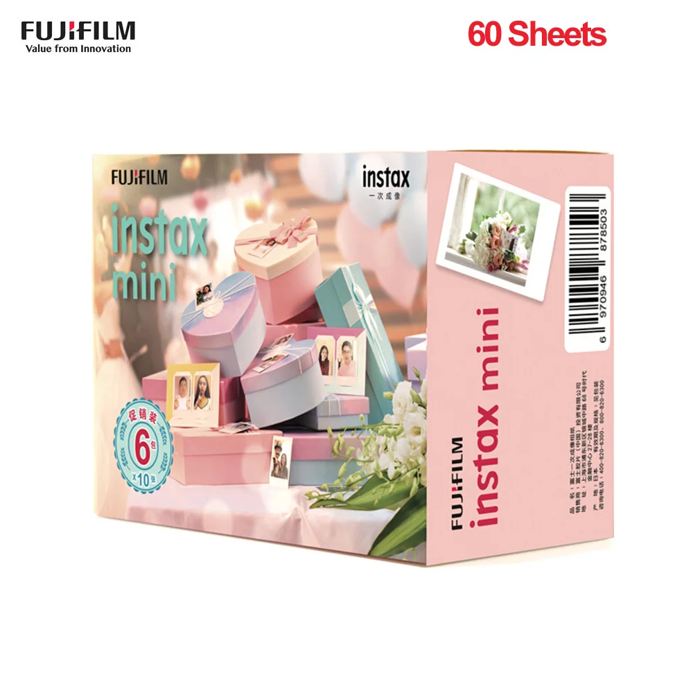 60/120/180 шт белая пленка для Fuji Instax Мини-пленка для моментальной фотографии Фотобумага для ЖК-дисплея с подсветкой Fujifilm Instax Mini 9/8/фотоаппаратов моментальной печати 7s 25 50s 70/90 для SP-1/2 принтер - Цвет: 60 Sheets