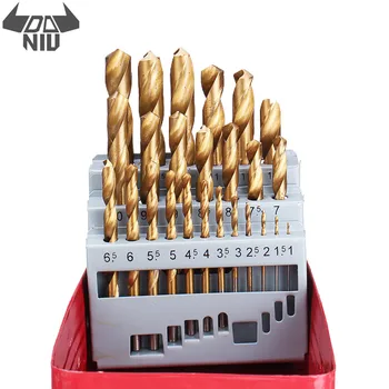 

DANIU 25Pcs M2 HSS 6542 Twist Drill Bit Set 1-13mm Titanium Coated Drill Bit with Metal Box for Wood Metal Drilling