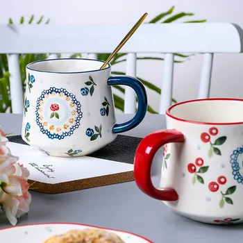 

Jia-gui luo Handgrip Ceramic cups and mugs Milk cup coffee cup mug travel coffee mug ceramic mug cute mugs B021